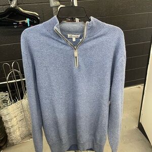 Peter Millar Light Blue Zip-Up Sweater